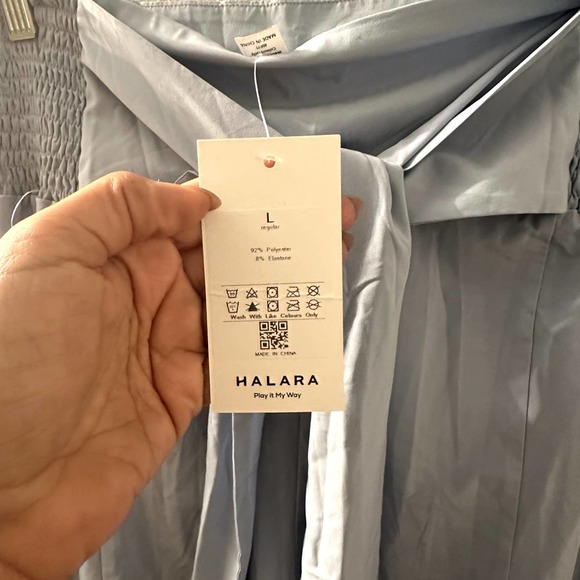 Halara Women's Breezeful High Waisted Shirred Tie Front Wide Leg Pants Large NWT - Picture 10 of 13